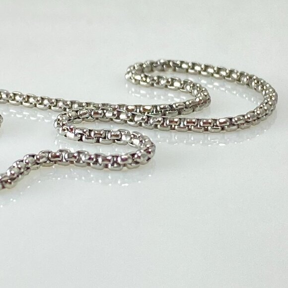 Silver Shoe Venetian Box Chain Necklace Stainless Steel - Picture 4 of 7